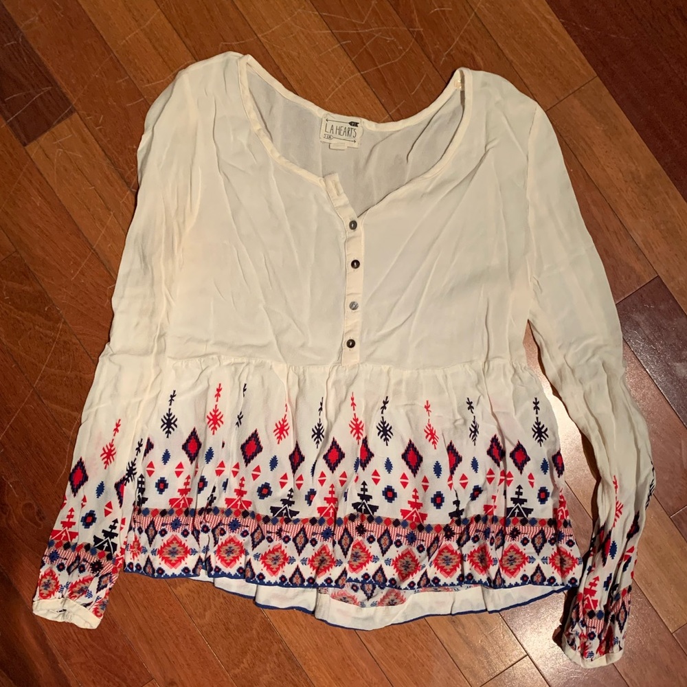 Long sleeve peasant top